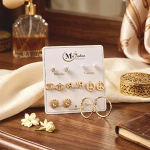 Gold Plated Crystal Earrings for Women Golden Color