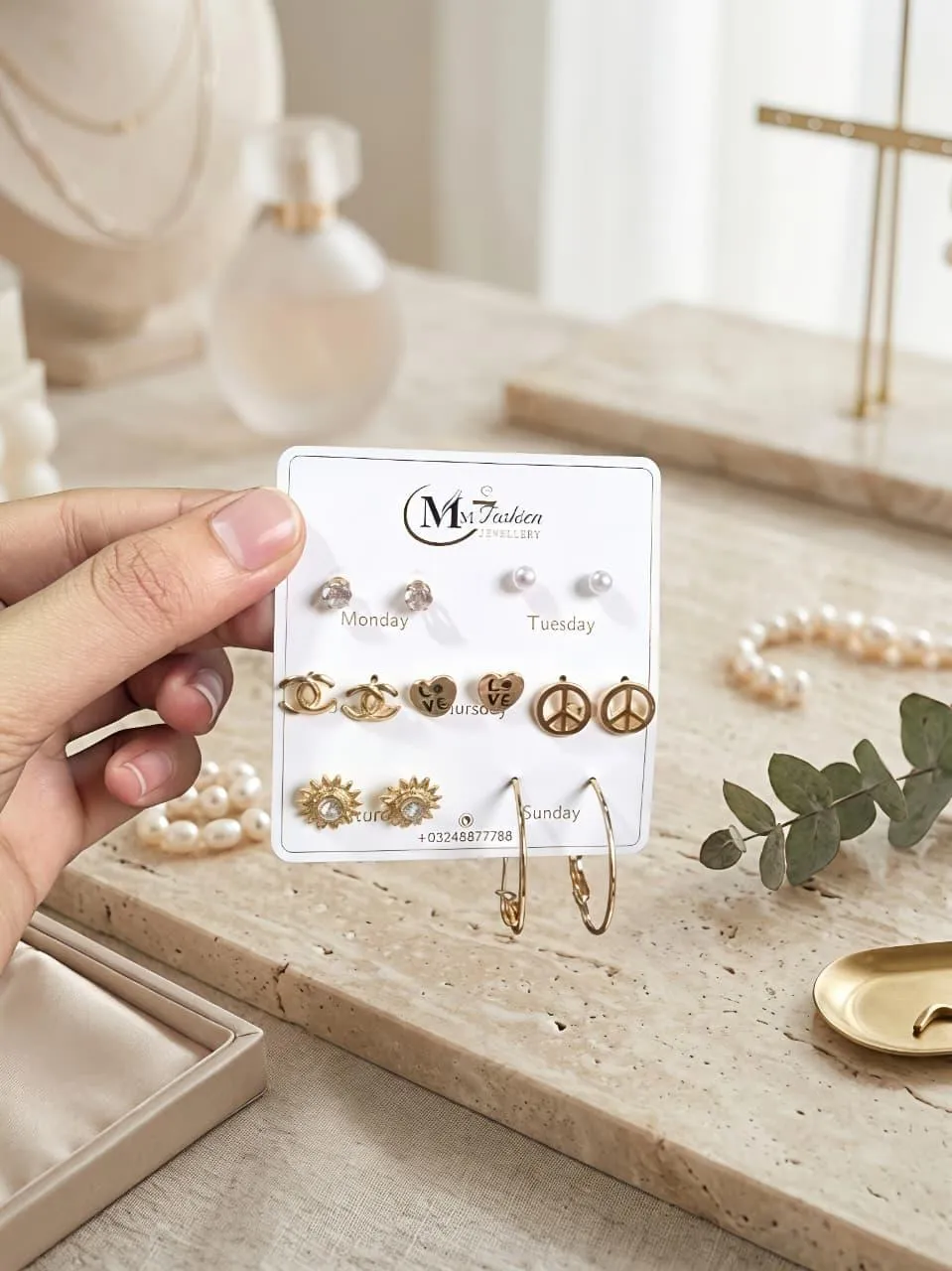 Gold Plated Crystal Earrings for Women Golden Color