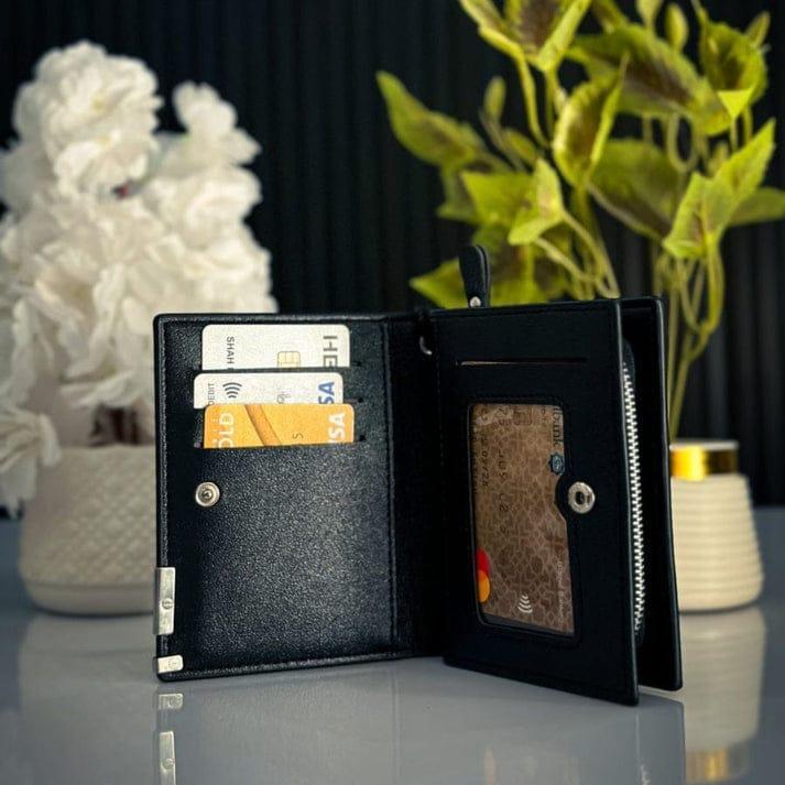 Premium PU Leather Wallet Black Brown Orange Bi-Fold