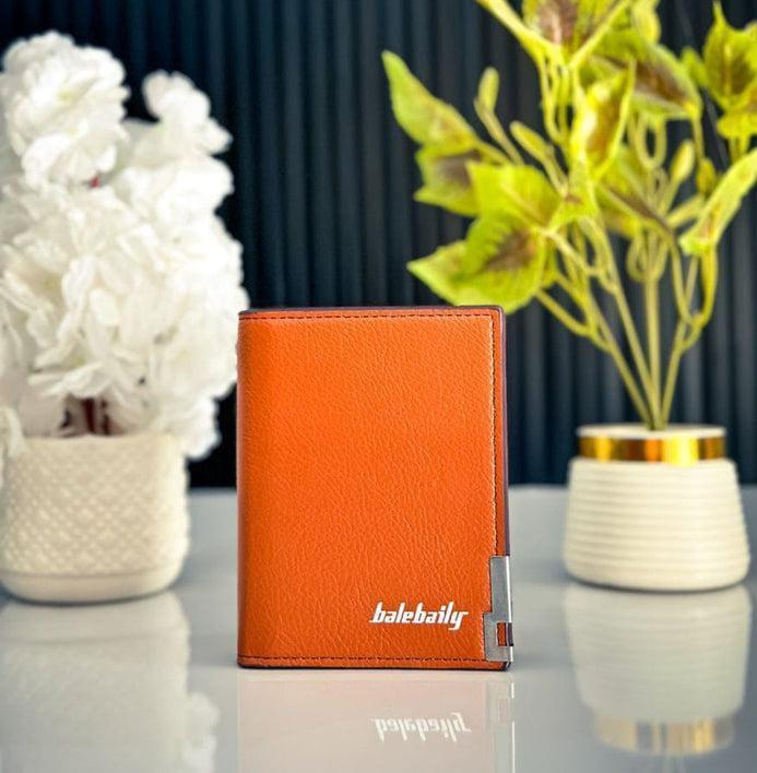 Premium PU Leather Wallet Black Brown Orange Bi-Fold