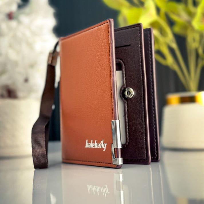Premium PU Leather Wallet Black Brown Orange Bi-Fold