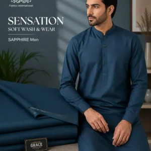 Sapphire Men Wash & Wear Suit Turquoise All Season