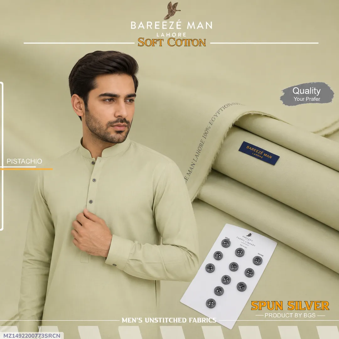 Men Unstitched Cotton Suit Multicolor Summer