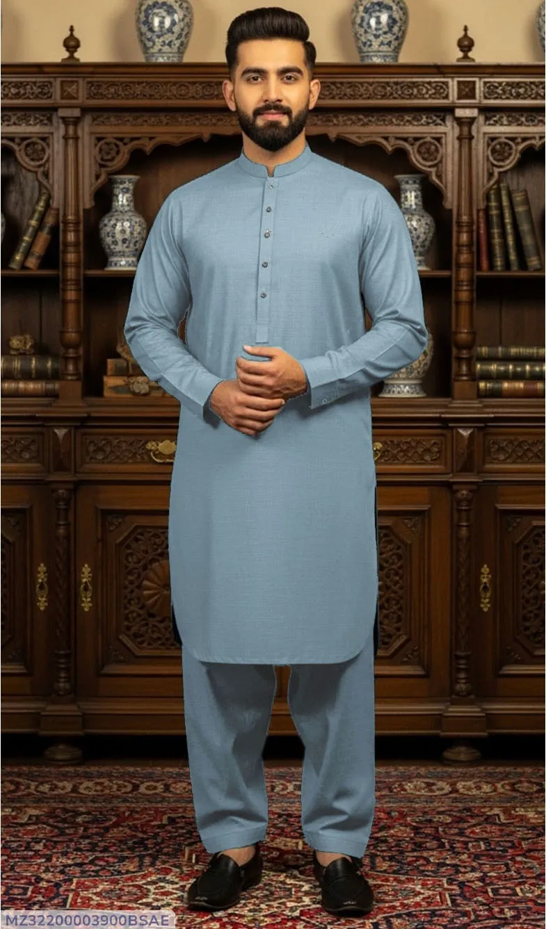 Men Cotton Plain Suit Summer Wear