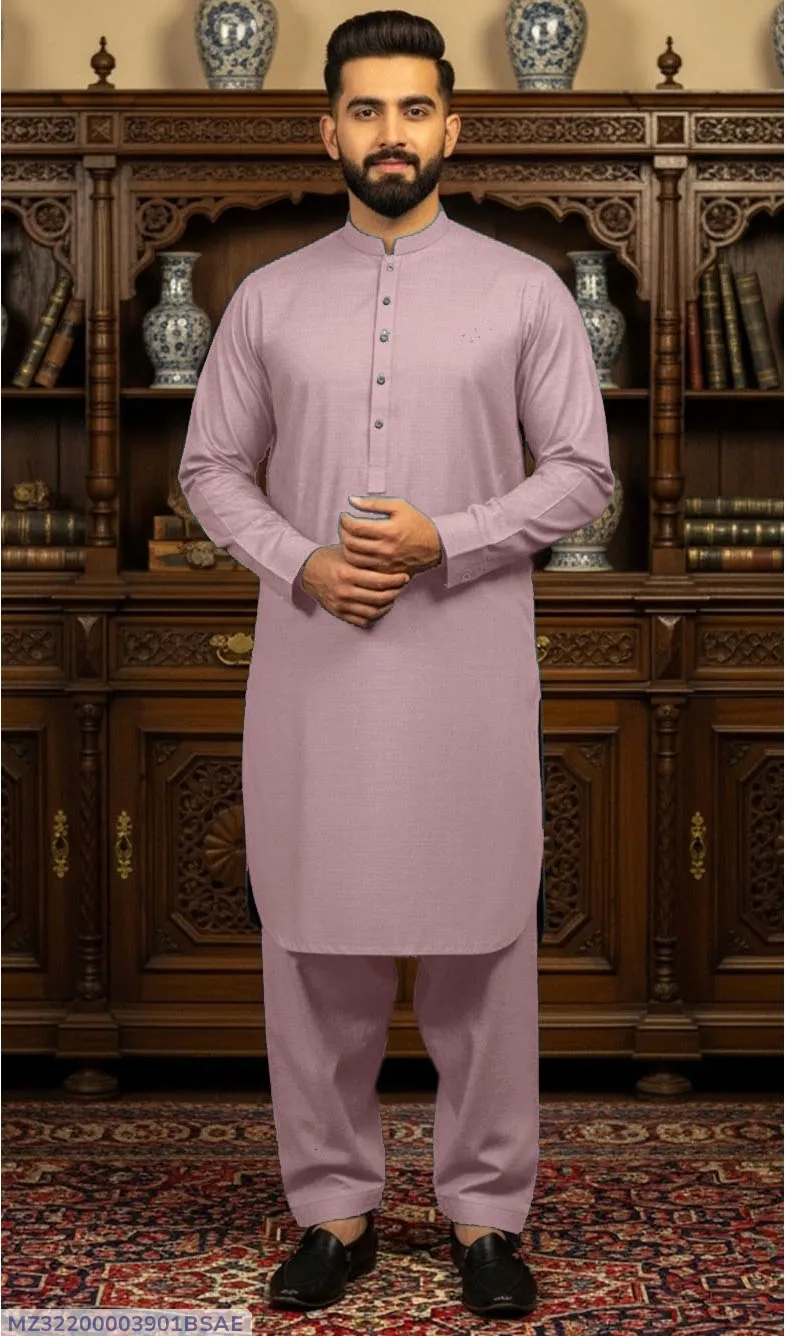 Men Cotton Plain Suit Summer Wear