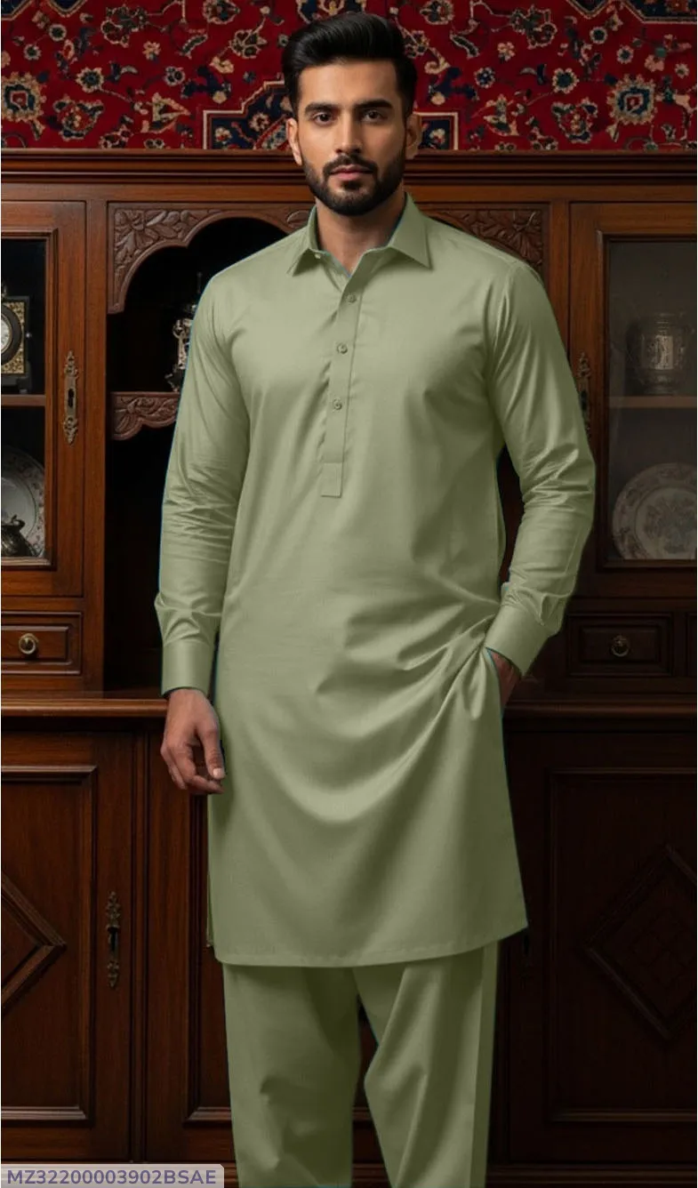 Men Cotton Plain Suit Summer Wear