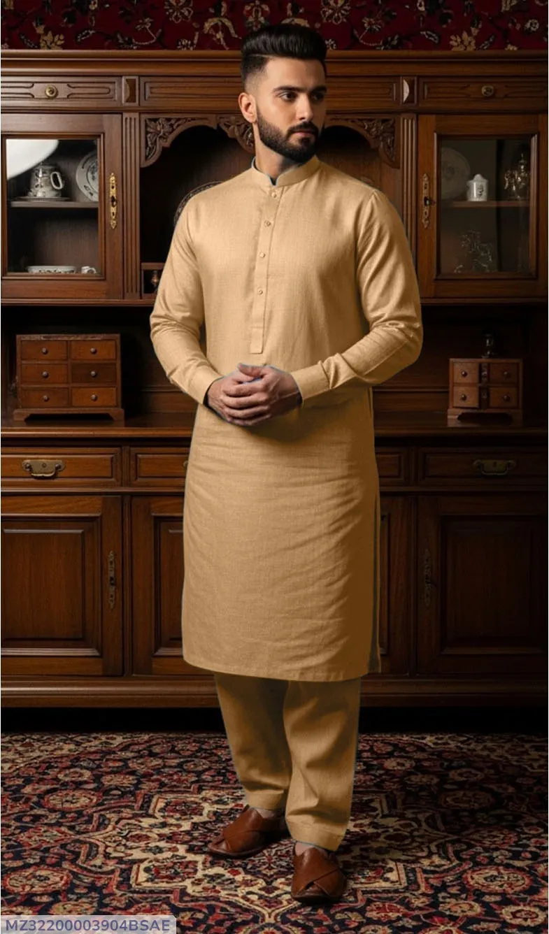 Men Cotton Plain Suit Summer Wear