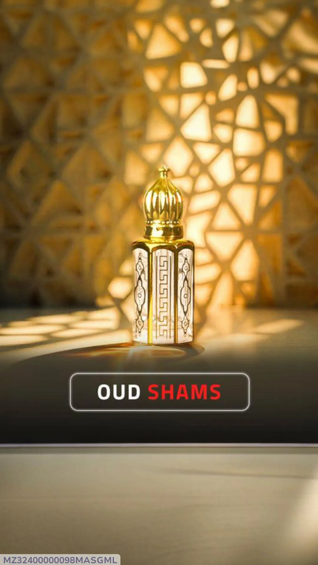 Oud Shams Unisex 3ml Patchouli Attar Golden