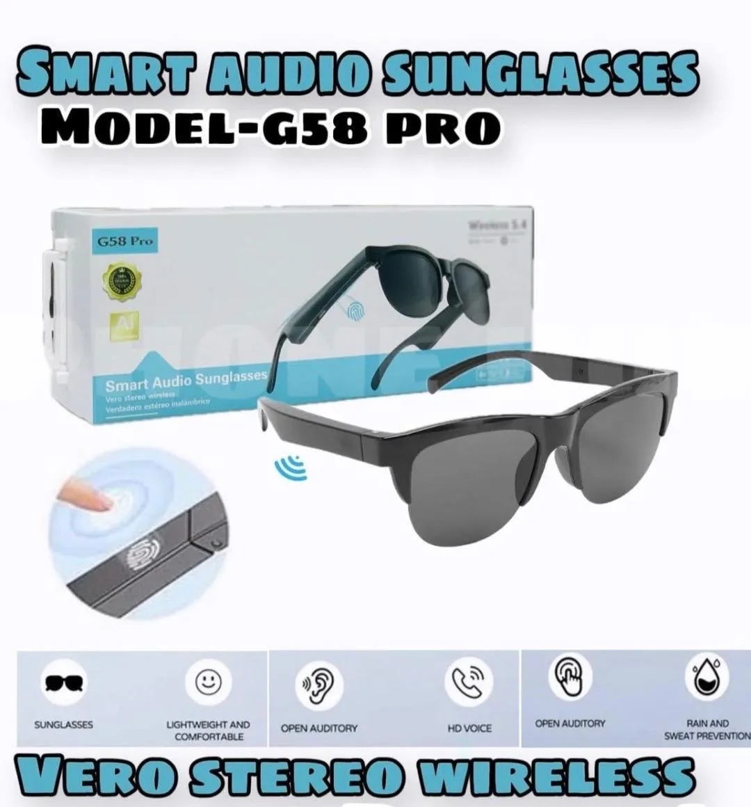 Intelligent Bluetooth Glasses Black Long Range Audio Gaming
