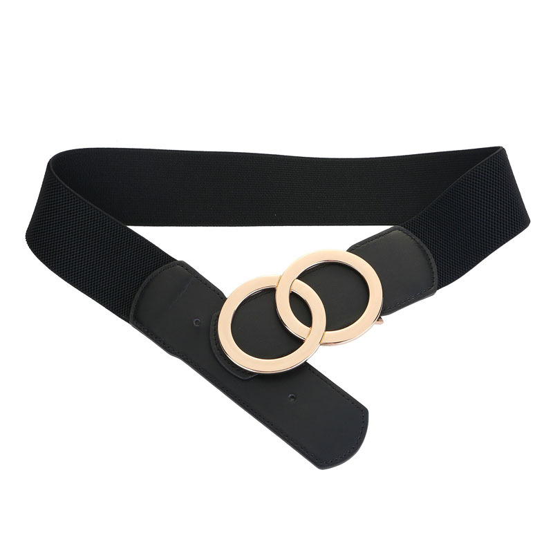Women Elastic Leather Belt Red Black Autumn Winter Fashion Waist Belt