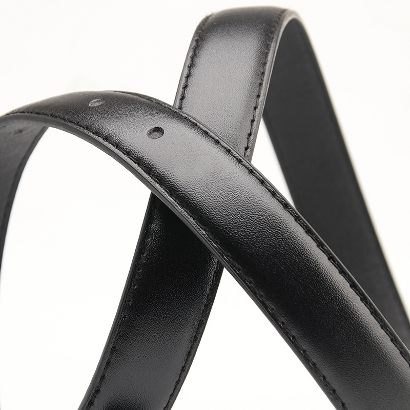 Women Leather Belt with Gold Buckle Black Brown All Season