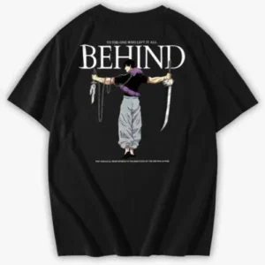 Men's Premium Cotton Anime Back Print T-Shirt – Oversized Casual Streetwear Tee