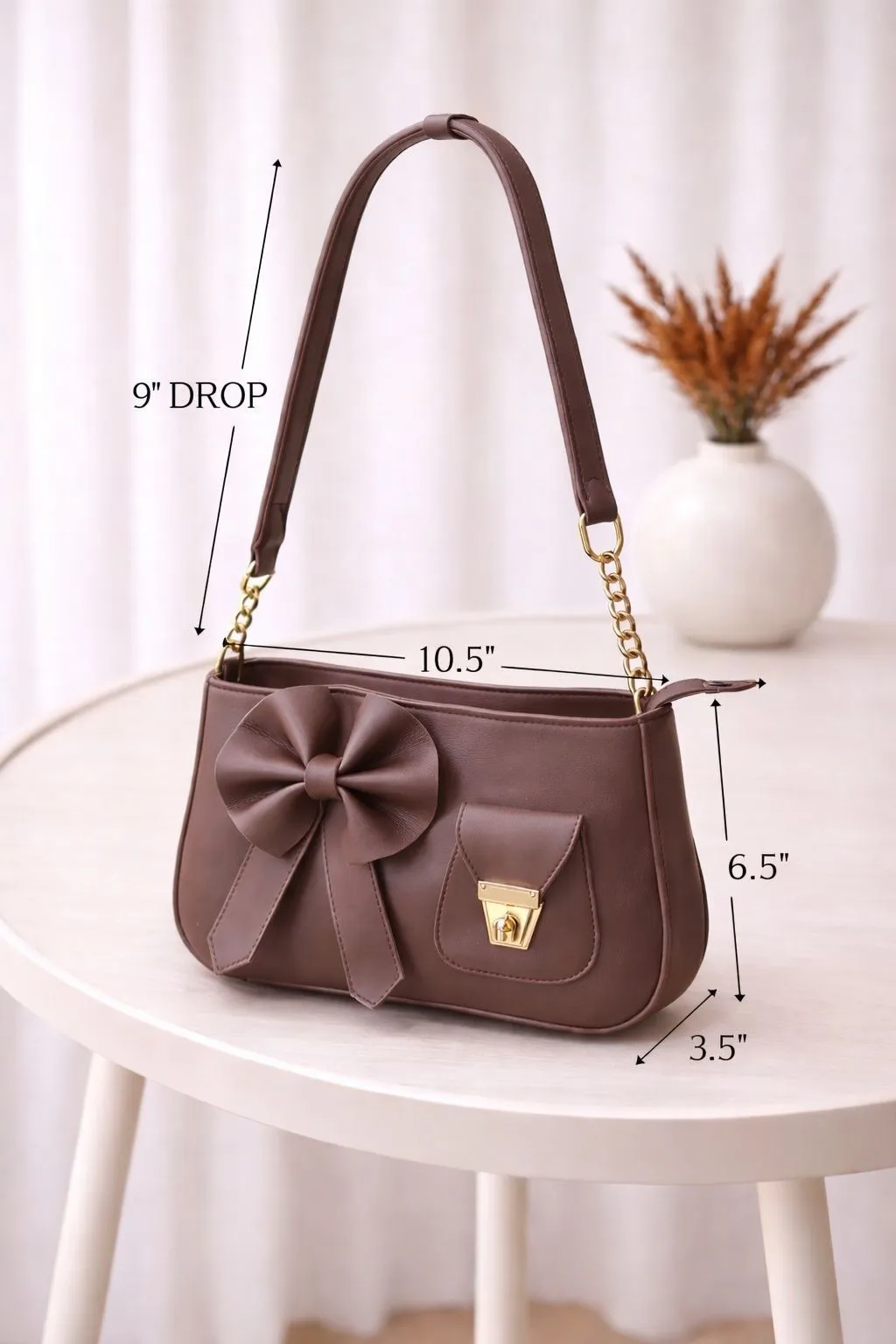 Women's Leather Plain Shoulder Bag