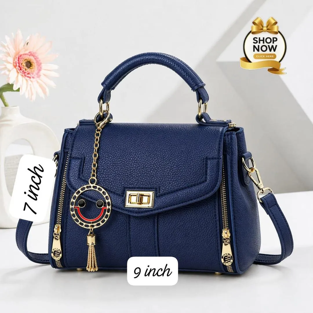 Pink Leather Shoulder Bag with Gold Plated Handles