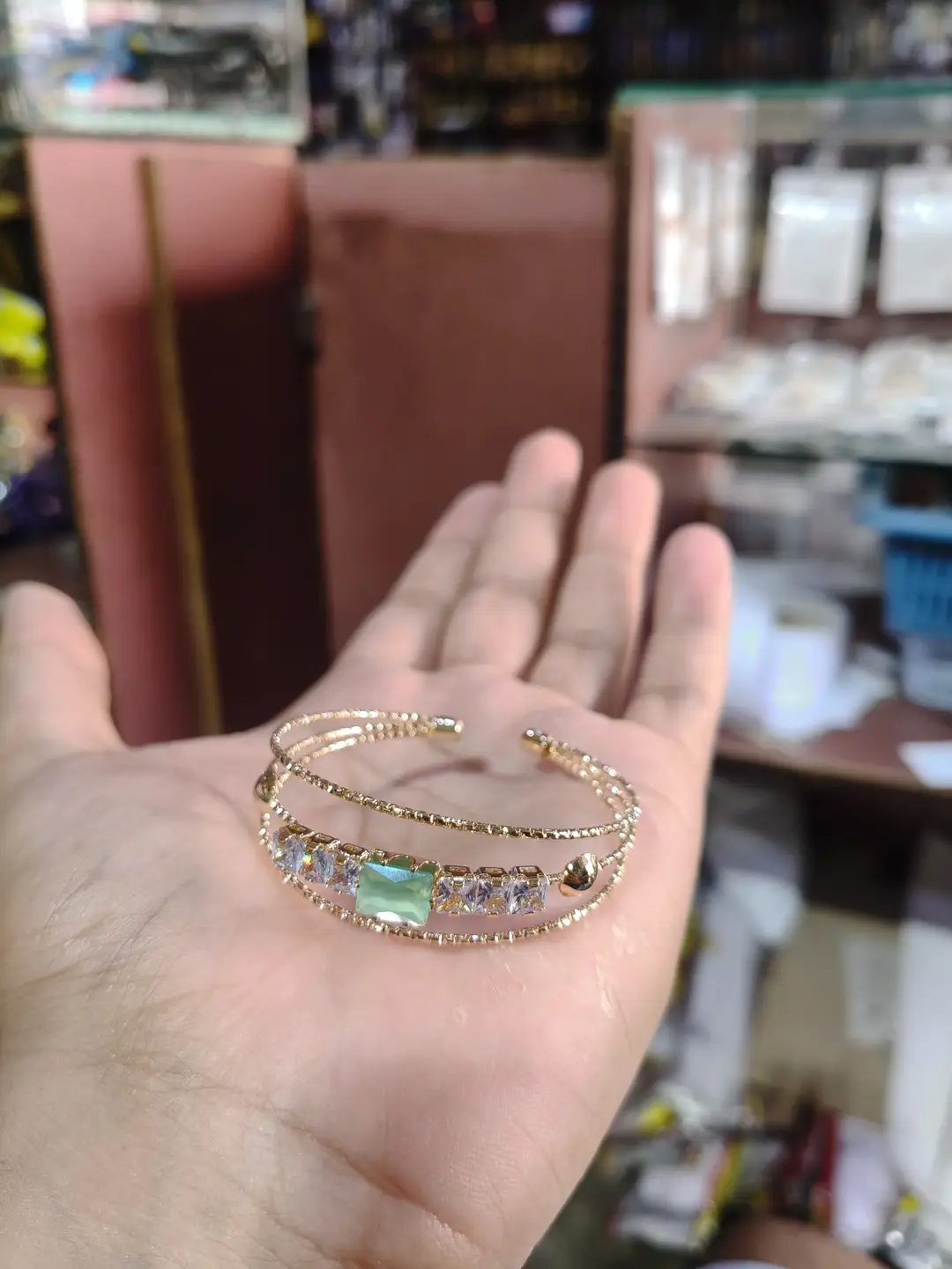 1 Pc Modern Design Gold Plated Crystal Kara Bracelet 3 to 10 year girls