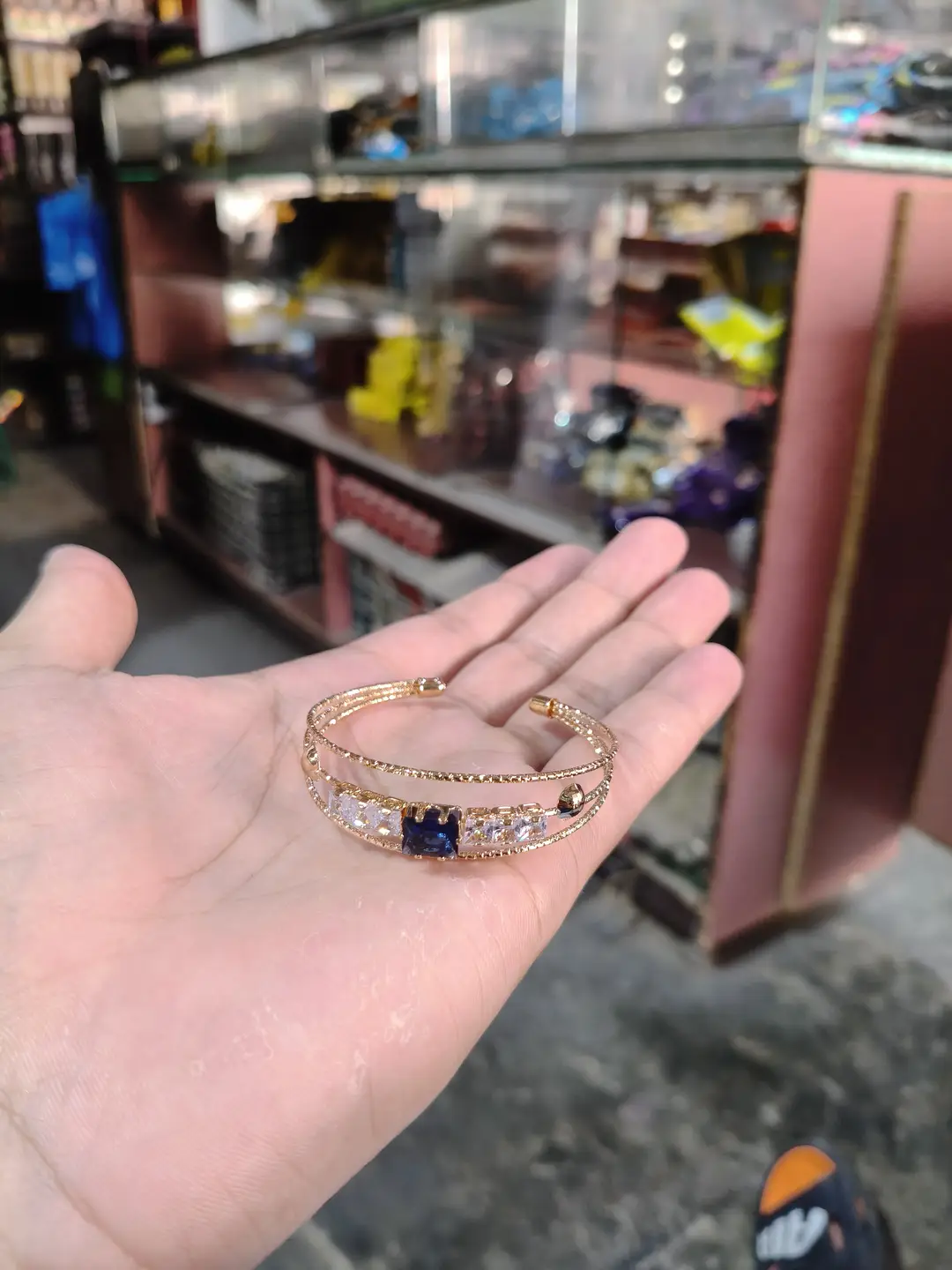 1 Pc Modern Design Gold Plated Crystal Kara Bracelet 3 to 10 year girls