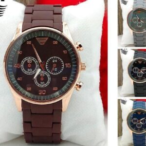 Men’s Stainless Steel Analog Watch Brown Grey Black Blue