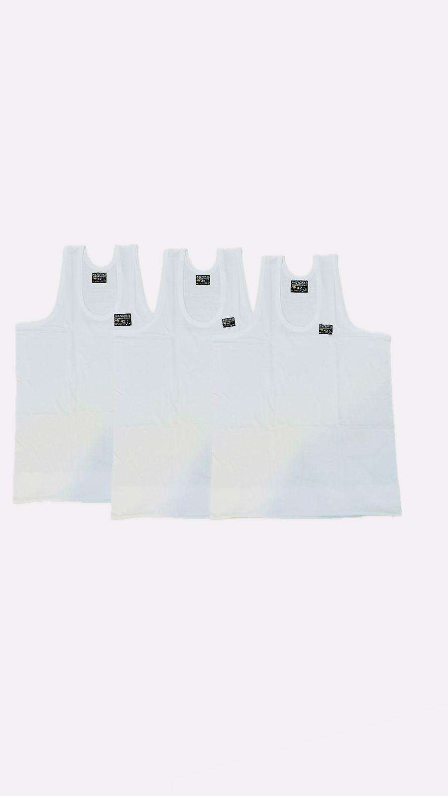 Men Cotton Plain White Undershirt Pack of 6