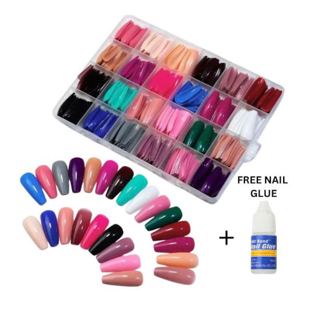 576 Pcs Multicolor Fake Nails ABS Plastic Pakistan