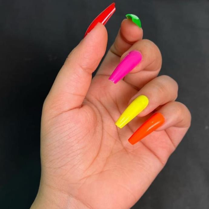 576 Pcs Multicolor Fake Nails ABS Plastic Pakistan