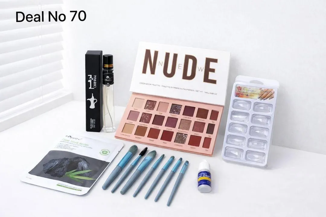 6-in-1 Makeup Kit with Fake Nails & Eyeshadow