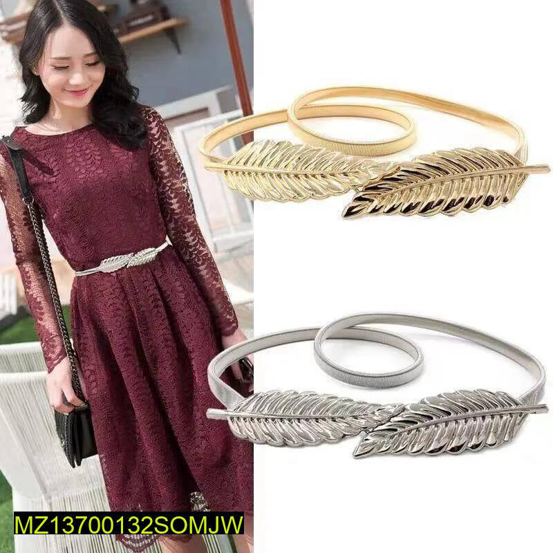 Double Leaf Belt Set Golden Silver Adjustable