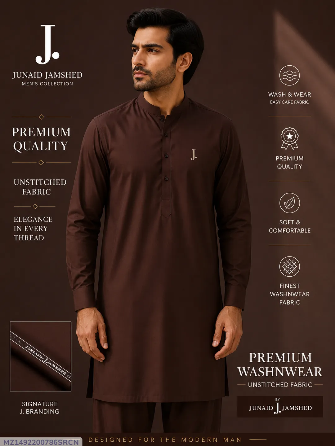 Men's Unstitched Wash And Wear Plain Suit