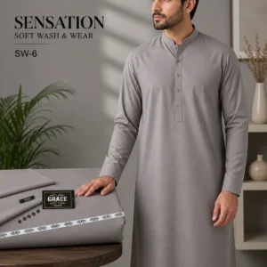 Men’s Wash & Wear Plain Suit Grey All Season