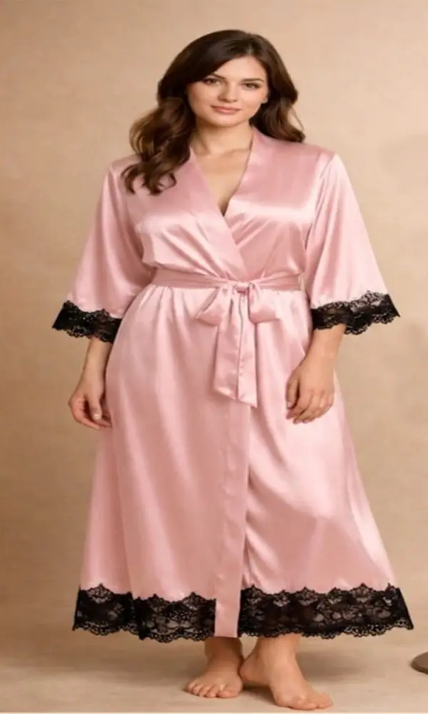 Silk Plain Comfortable And Lightweight Nightwear Set