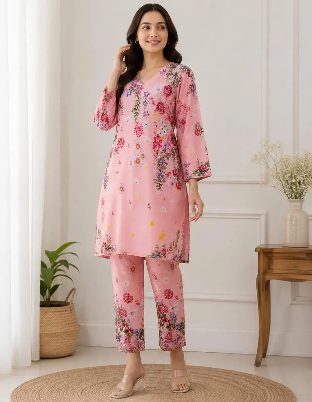 2 Pcs Women's Stitched Doria Lawn Printed Shirt And Trouser