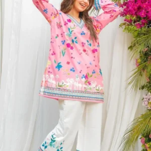 2 Pcs Women’s Stitched Doria Lawn Printed Shirt And Trouser