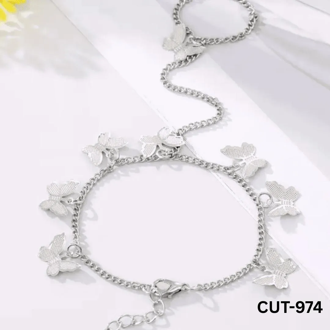 Silver Butterfly Chain Bracelet for Women Daily Wear