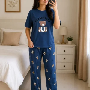 2 Pcs Women’s Stitched Jersey Printed Night Suit