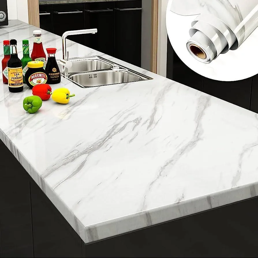 Black & White Marble Sheet for Kitchen Countertops
