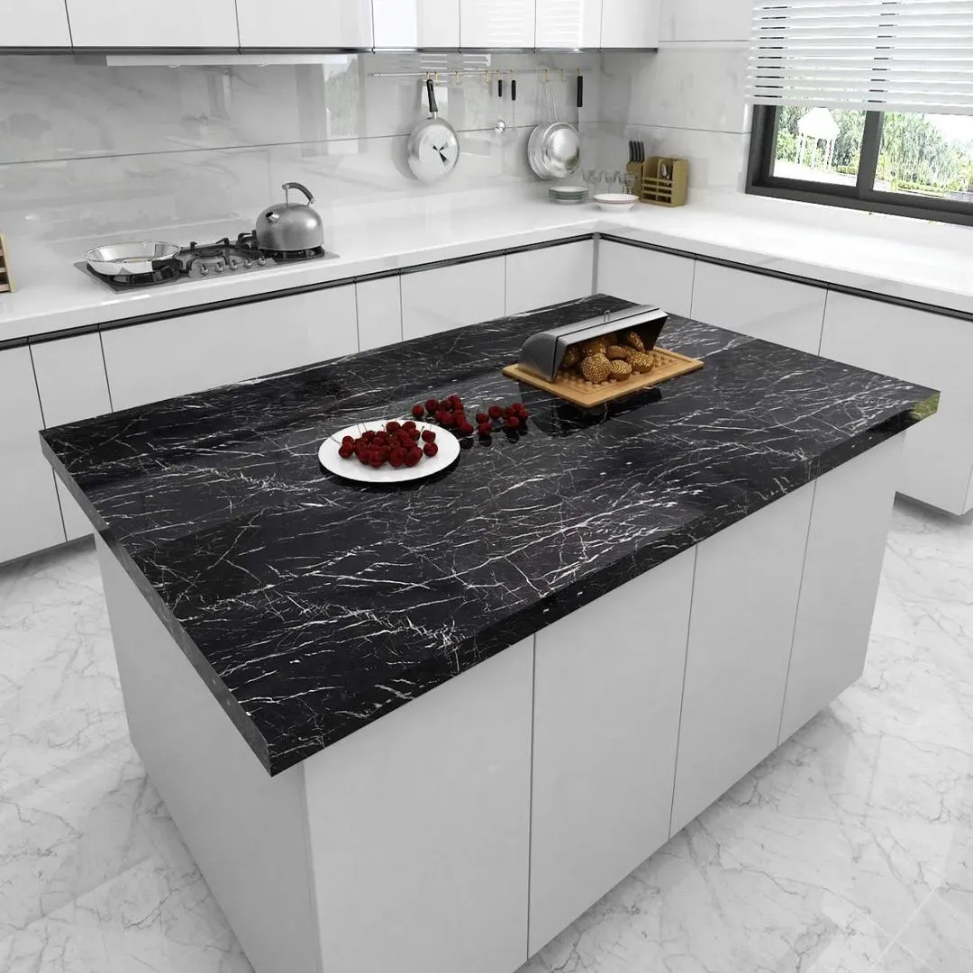 Black & White Marble Sheet for Kitchen Countertops