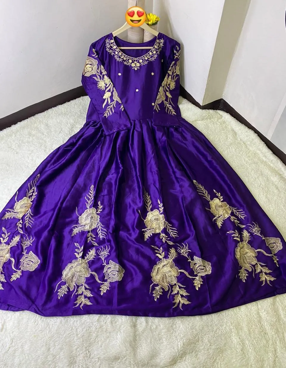Purple Shamoz Silk Maxi Suit for Eid Wedding Party