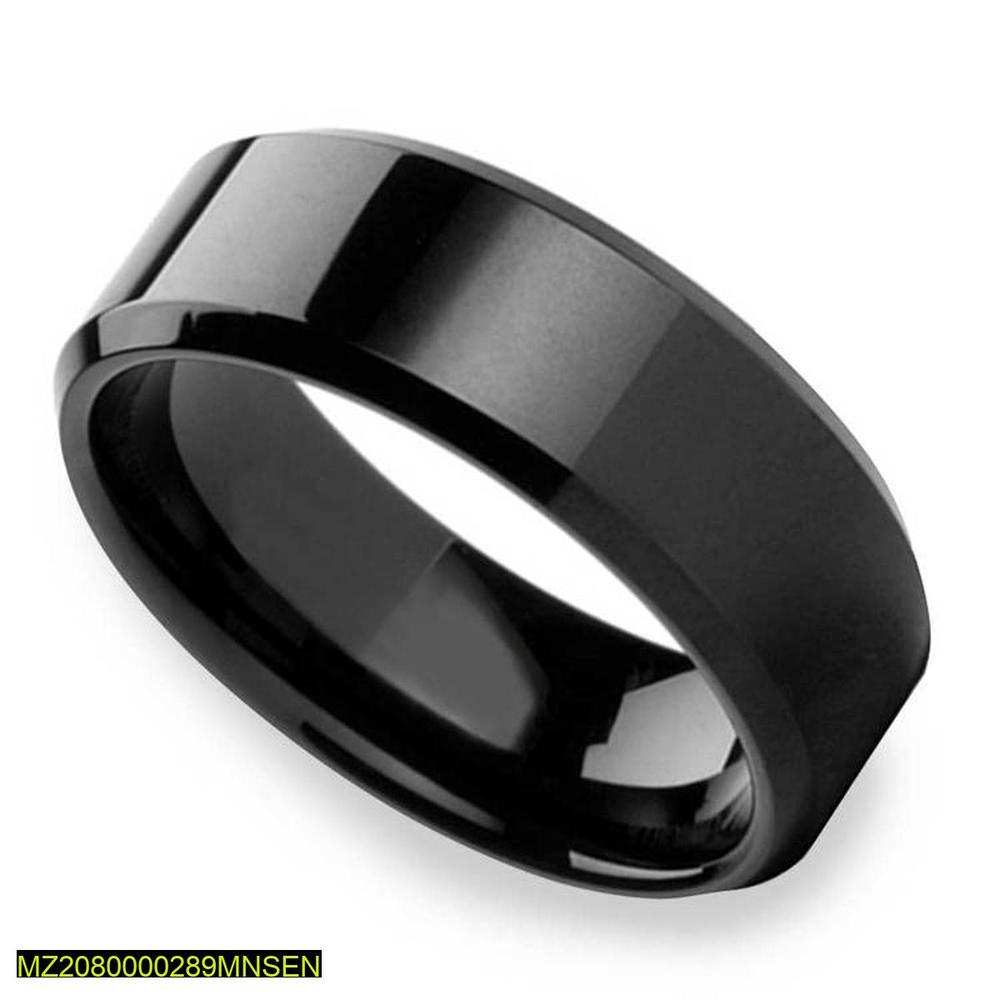 Men Titanium Black Heavy Duty Ring Modern Partywear