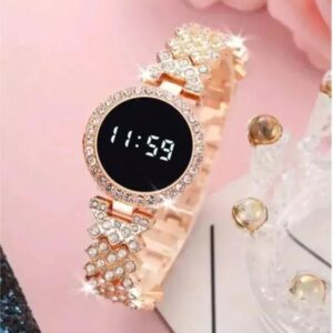 Luxury Digital Watch with Crystal Accents for Women