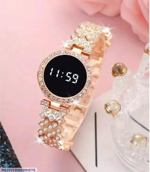 Luxury Digital Watch with Crystal Accents for Women