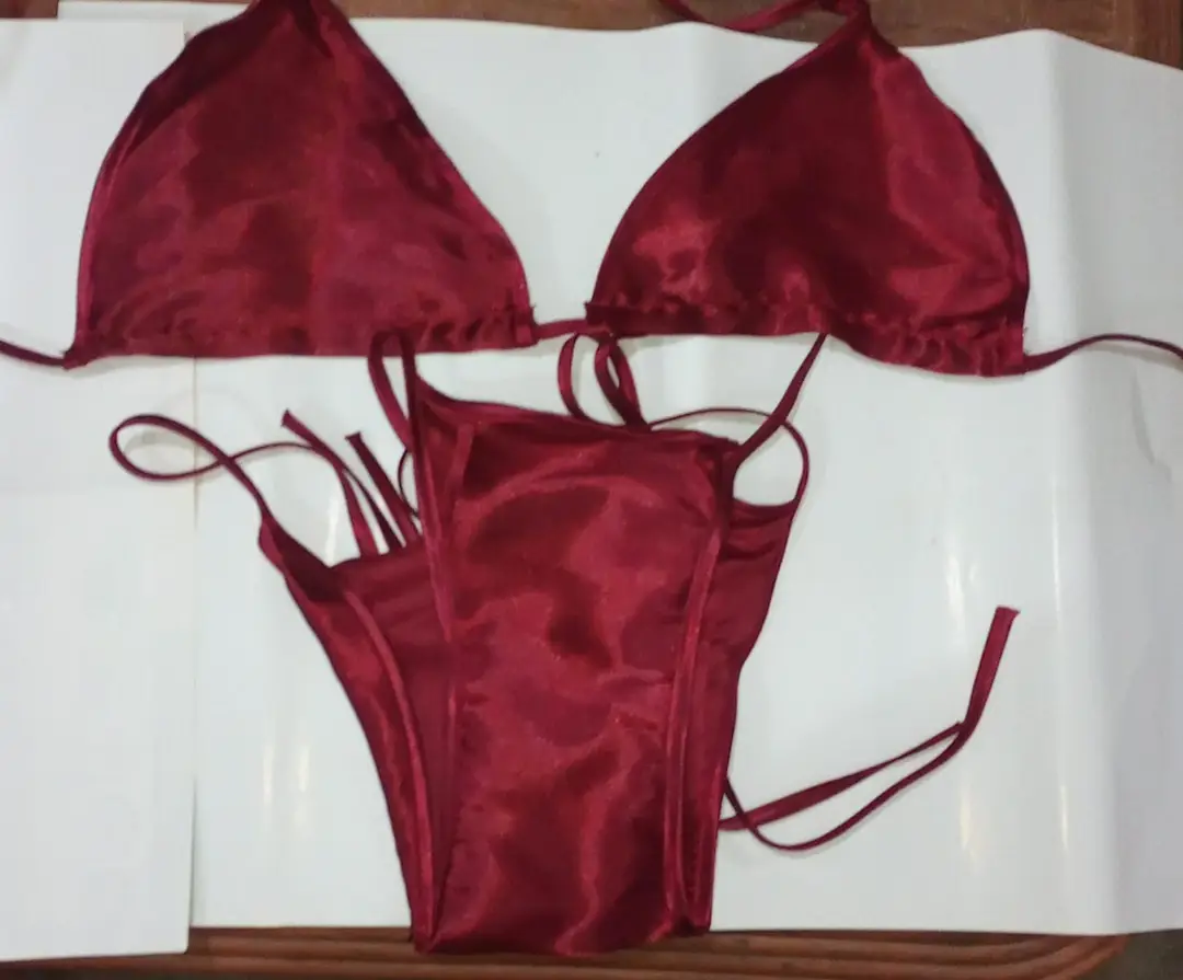 Silk Plain Comfortable And Lightweight Bikini Set / Swim Wear Bikini
