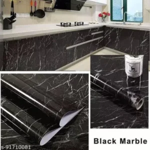 DIY Design Wall Marble Sheet Black and White