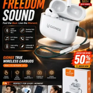 Gionee True Wireless Earbuds V5.4 Bluetooth Earbuds with Silicone Case & Lanyard | Premium TWS Wireless Earphones
