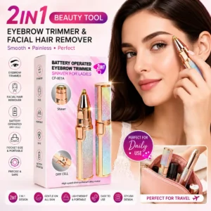2 in 1 Battery Operated Eyebrow Trimmer & Facial Hair Remover for Women – CF-001A