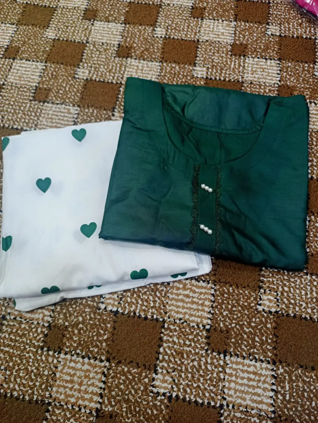 2 Pcs Women's Stitched Linen Plain Shirt And Trouser