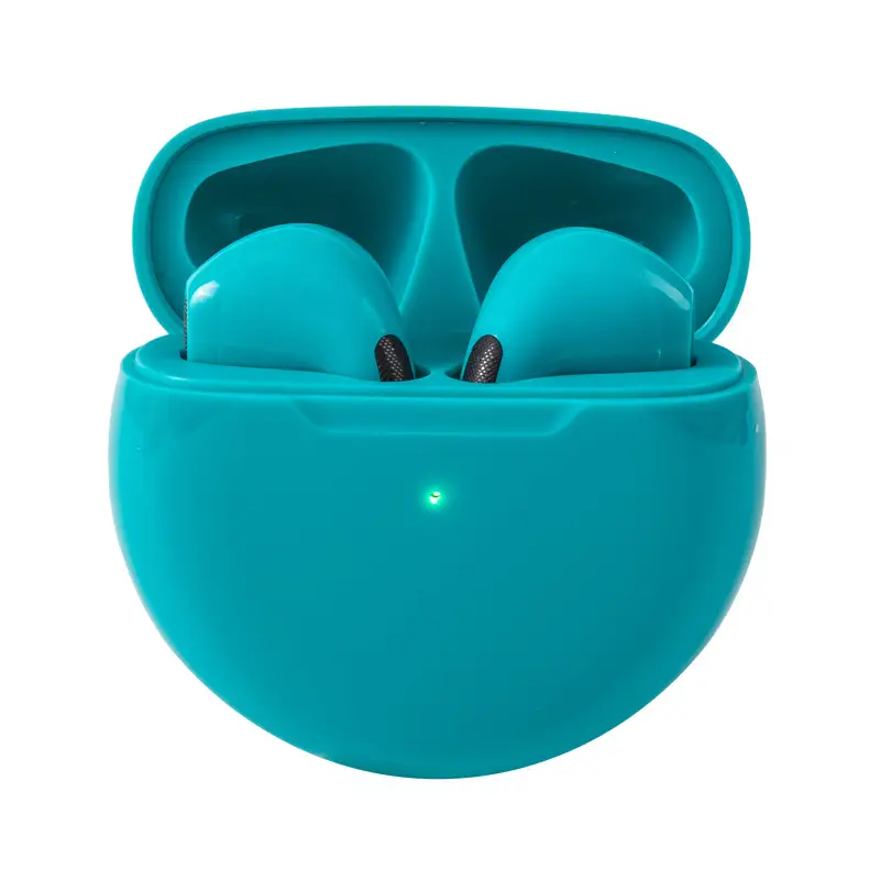 Pro 6 Hi-Fi Wireless Airbuds 5.0 Bluetooth Earphone Slim small size with Charging Case White