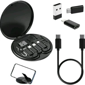 6-in-1 Wireless Charger & Card Holder Black