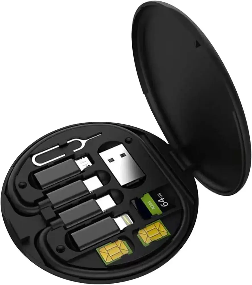 6-in-1 Wireless Charger & Card Holder Black