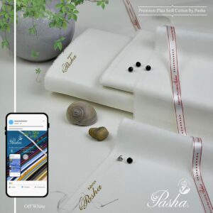 Off White Cotton Plain Suit for Men Summer Wear