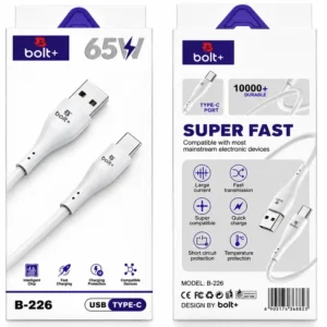 1Meter 65W USB to Type-C Fast Charging Cable | PD Fast Charge | Data Sync Cable for Android Devices