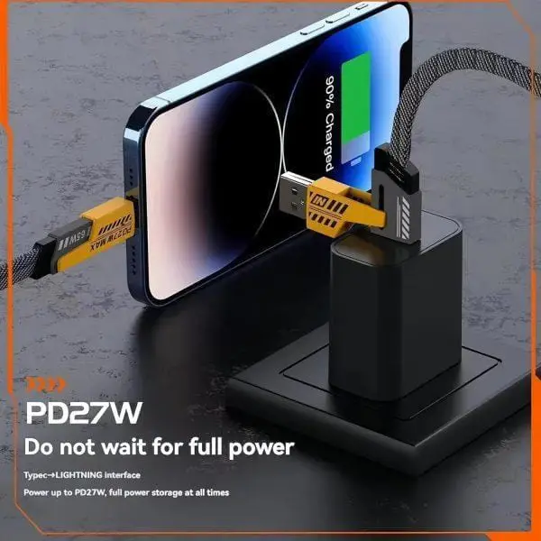 4-in-1 Fast Charging Data Cable USB to Type-C, Lightning & Micro USB – High Speed Charging & Data Sync – 1 Meter